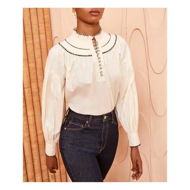 Ulla Johnson Blouse Lennie Popeline de Coton | Ivoire