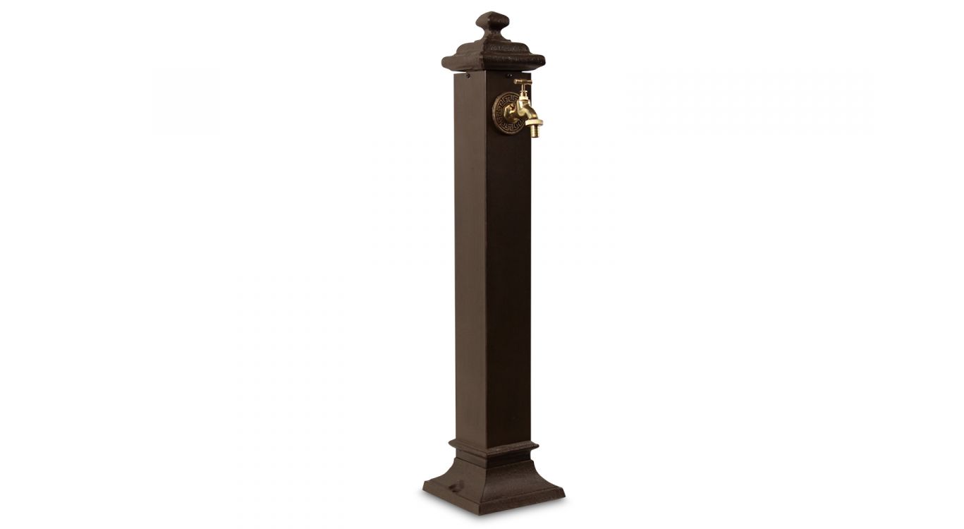 Fontaine de jardin métal marron 18.5x18.5x85.5cm