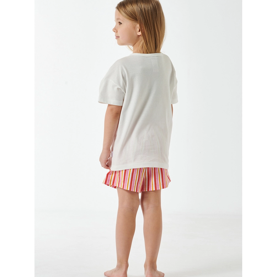 Schiesser Pyjama Girls World Organic Cotton off-white