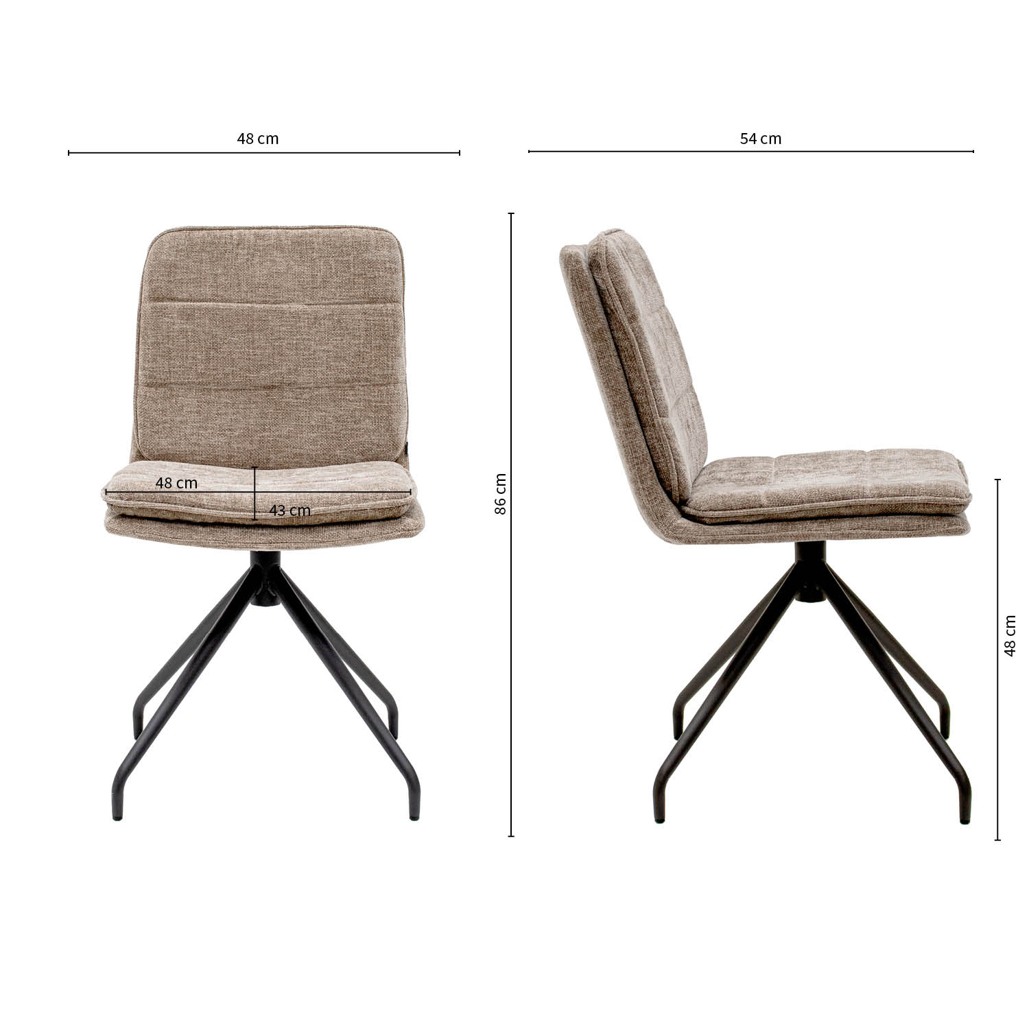 Kick draaistoel Aron - taupe
