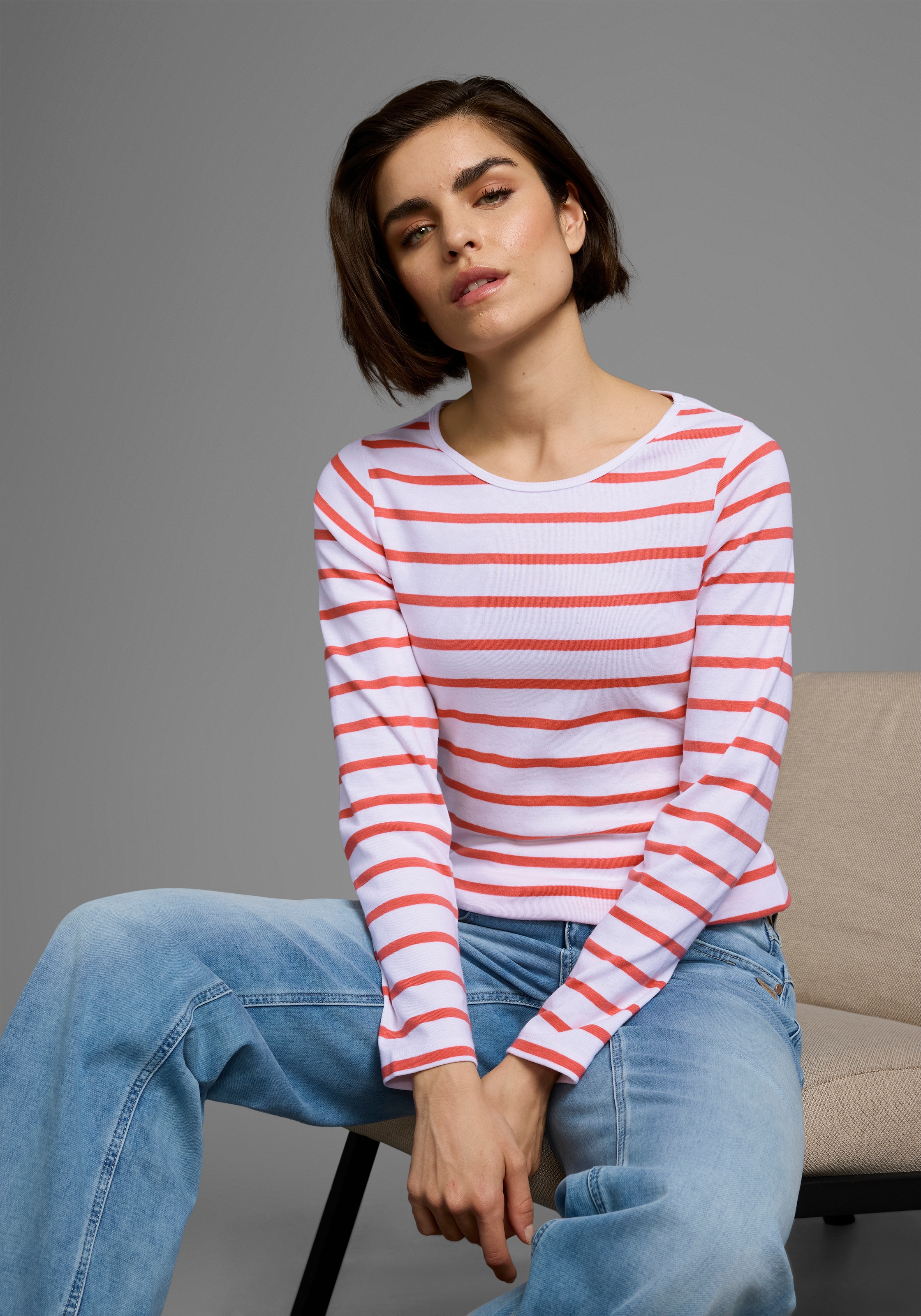 Flashlights Langarmshirt, 2 Stk. Langarm,  sehr figurbetonter Schnitt,  aus 100% Baumwolle