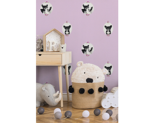 Vliesbehang 35851-1 Little Stars roze Chiwawa