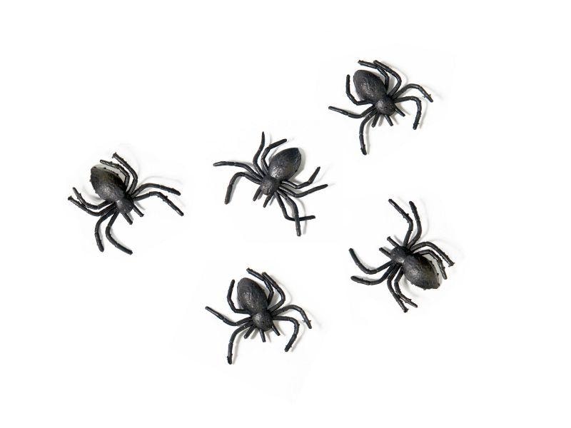 Partydeco Kleinteile Plastikspinnen Schwarz Deko-Spinnen aus Kunststoff