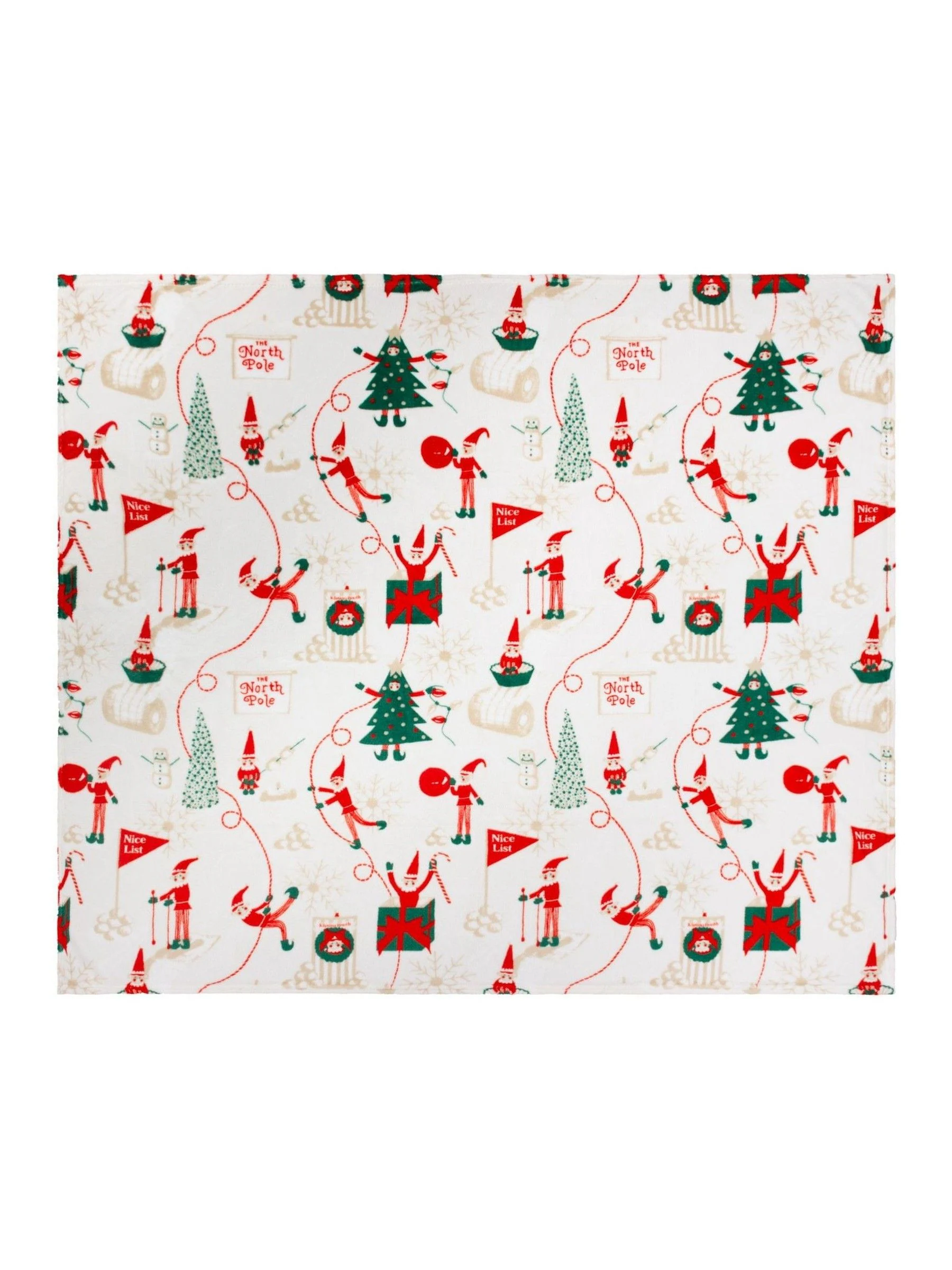 Duvet Day Christmas Elfie Printed Fleece Throw