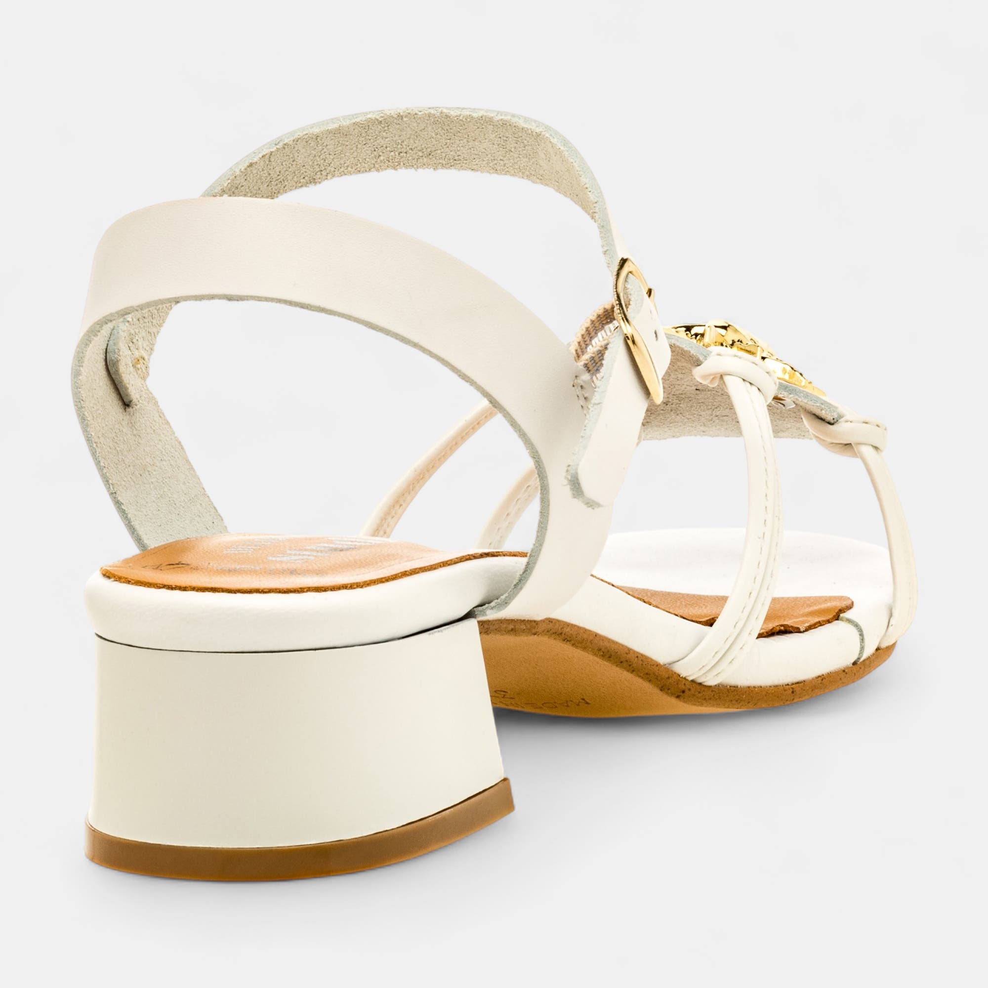 Nu-pieds Femme en cuir blanc