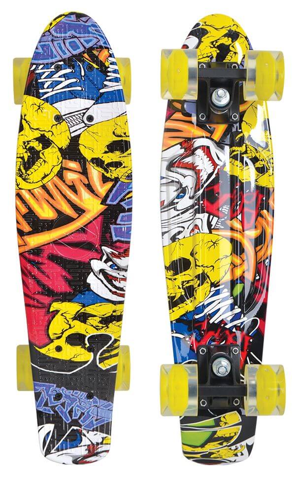 Schildkröt Funsports - Retro Skateboard FREE SPIRIT 22´ Party