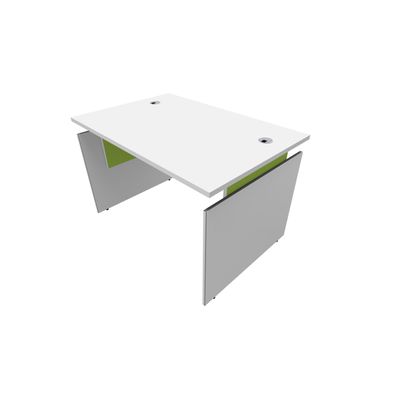 Bureau INEO JET UP Bureau Vallée - Réglable en hauteur - L120 x H74/78/82 x P80 cm - Pieds blanc - plateau blanc - Entretoise Anis