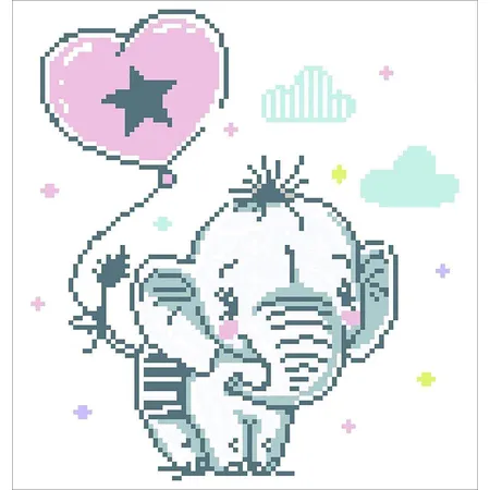Diamond Dotz niedlicher Elefant, ca. 28 x 30 cm