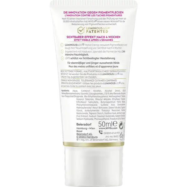 Hand Creme Luminous630° Anti-Pigmentflecken hochwirksame LSF 15
