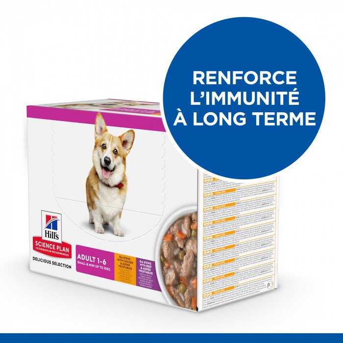 HILL'S Science Plan Healthy Cuisine Small & Mini Adult en Mijotés au Poulet & au Boeuf - Pâtée pour chien