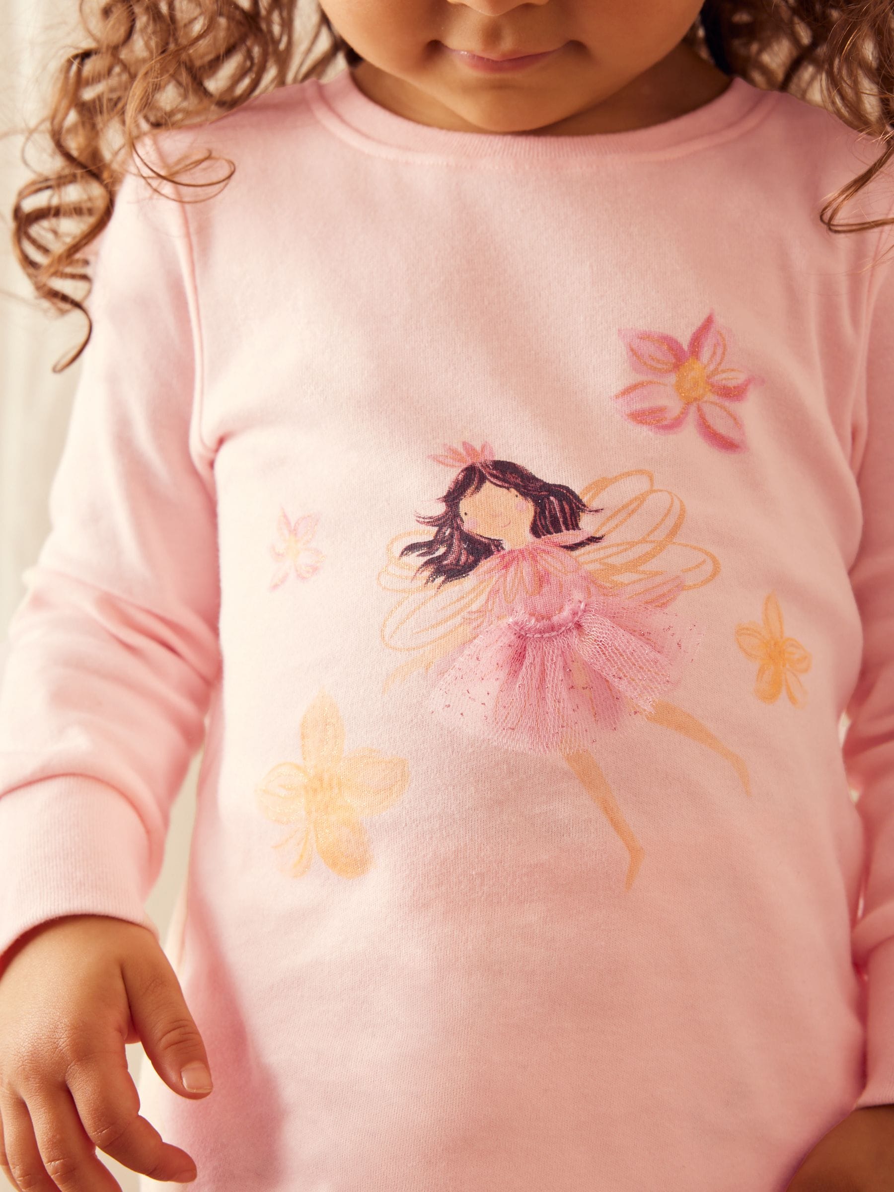 Roze/crème sprookjesfiguur - Knus pyjama met lange mouwen 3 Pack (9maanden -12jaar)