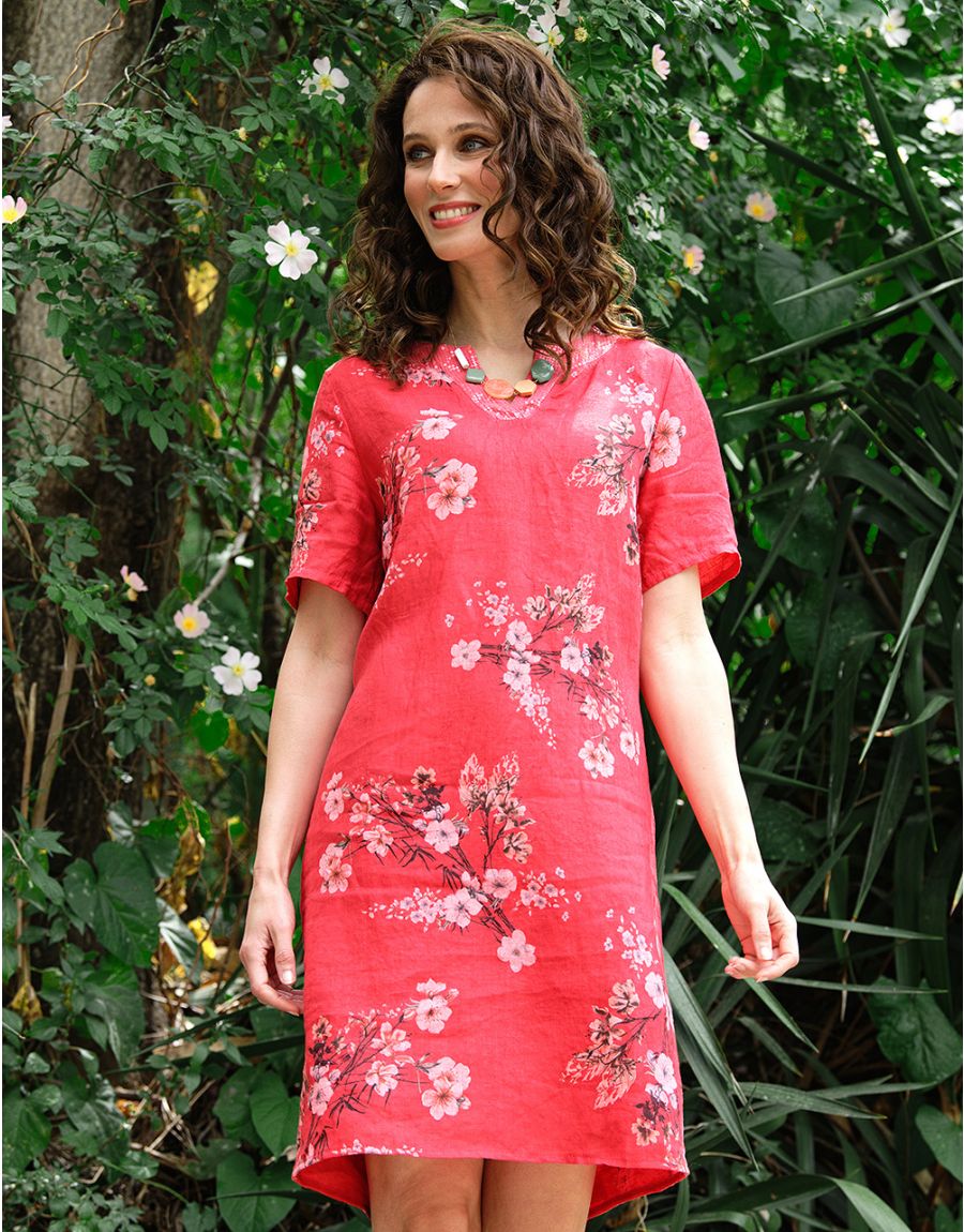 Robe 100% lin rose