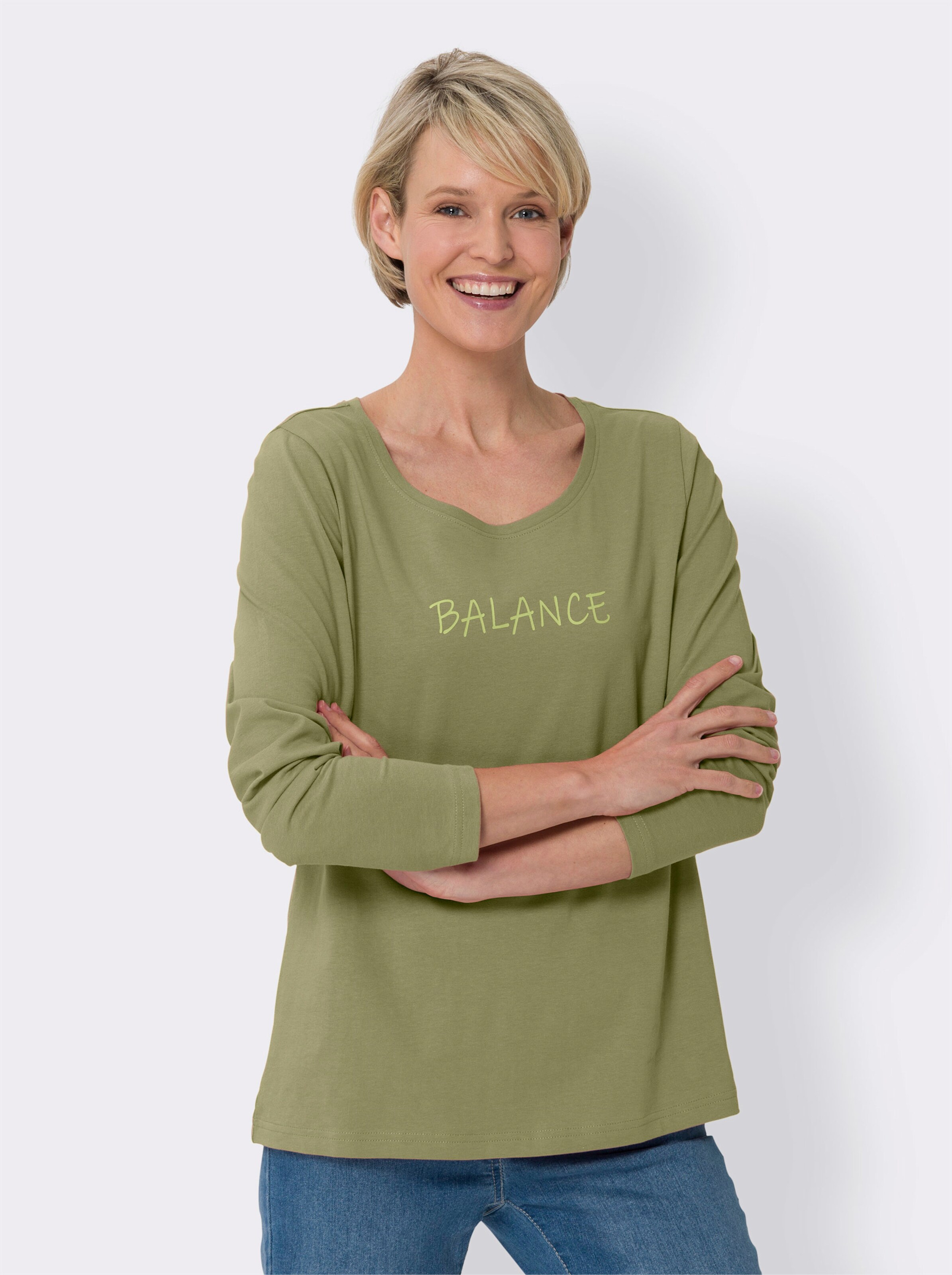 Langarmshirt aus reiner Baumwolle