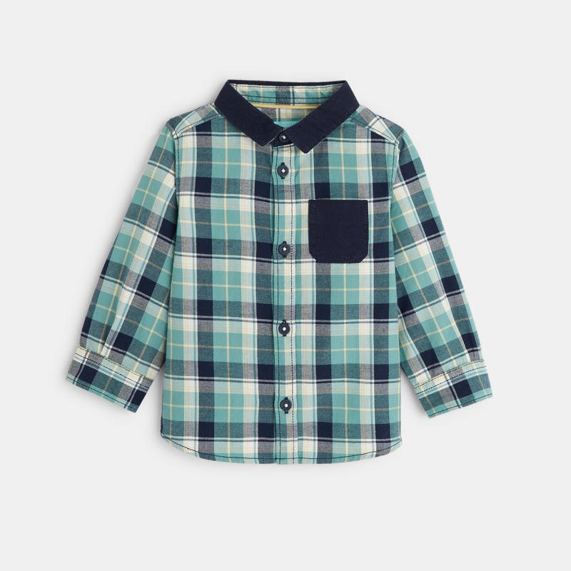Chemise à carreaux verte bébé garçon Vert