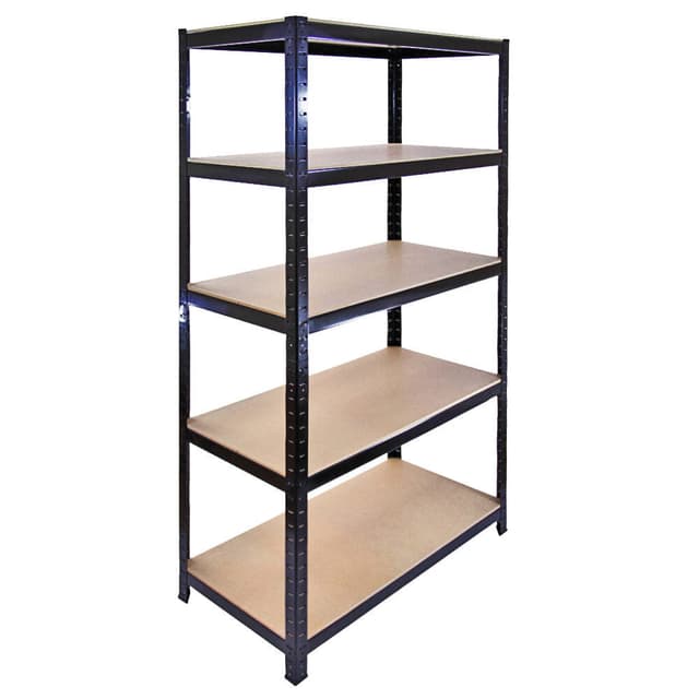 Monster Racking T-Rax Lager- og Garageskur Metalhylder, Sort, 90 cm B, 45 cm D, Sæt af 10