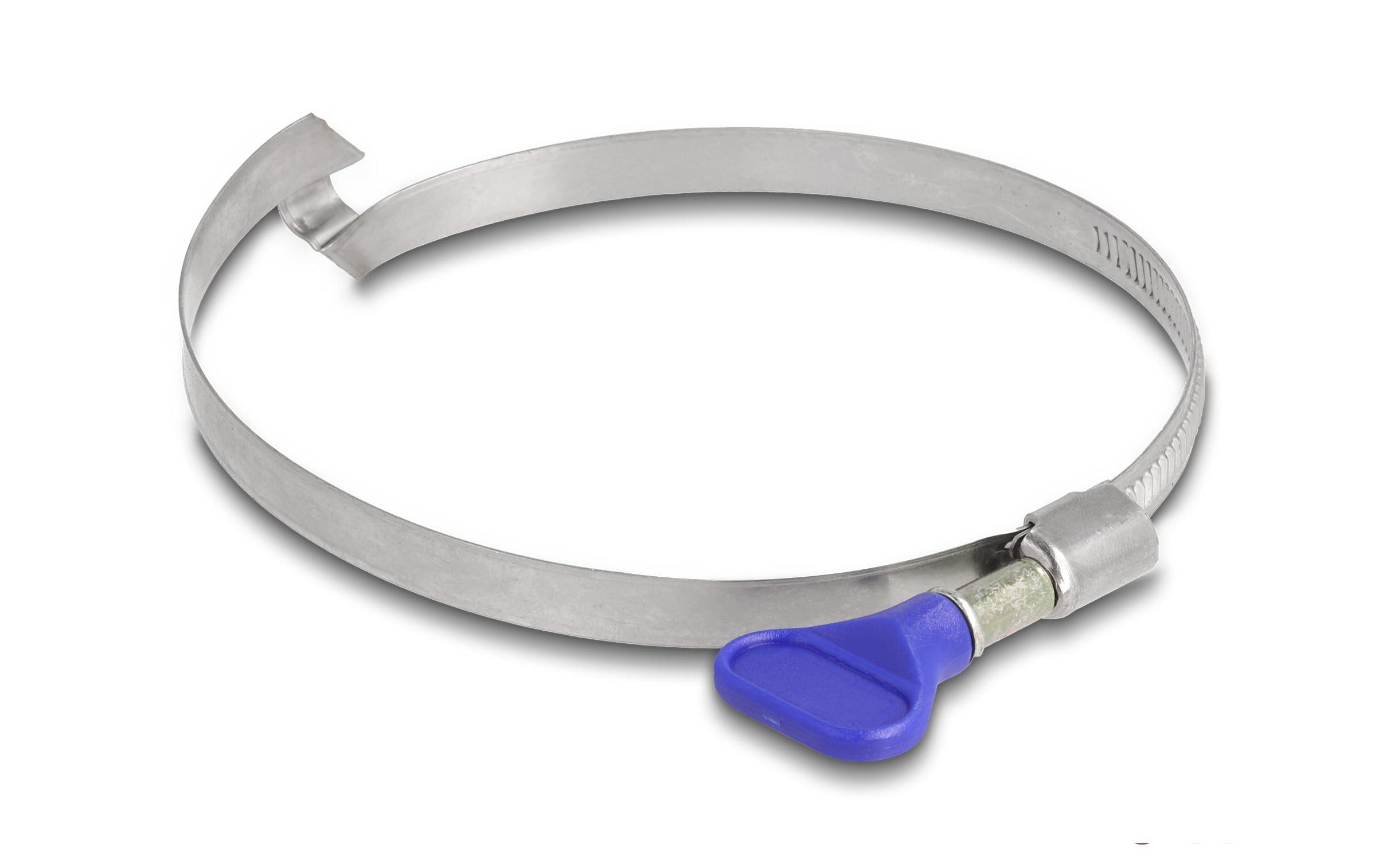 Schlauchschellen-Set 80 - 100 mm, Brücke links 5 StückDelock Schlauchschelle Edelstahl 400 mit Brücke linksgängig und Flügelmutter 80 - 100 mm 5 Stück