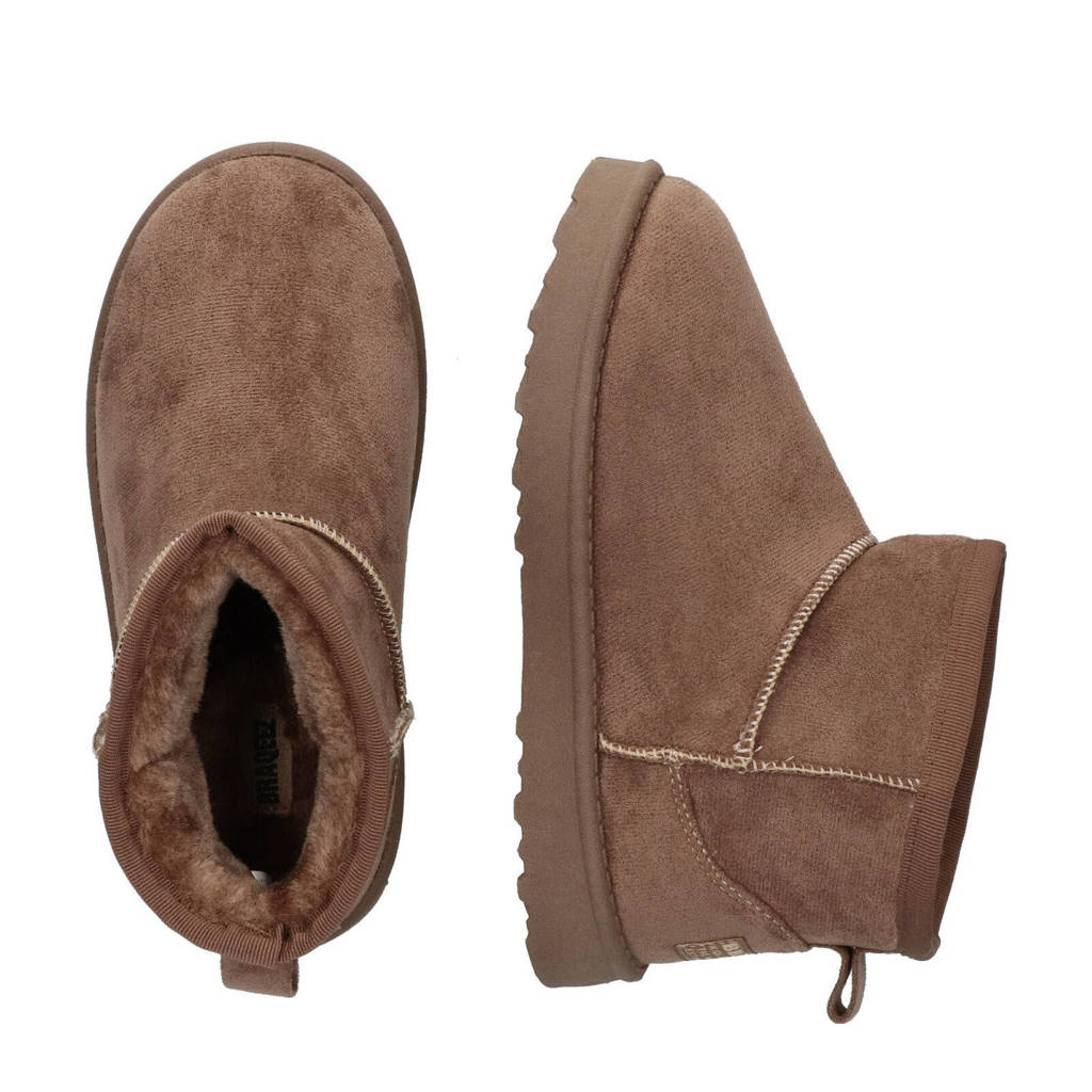 Braqeez suède enkelboots taupe