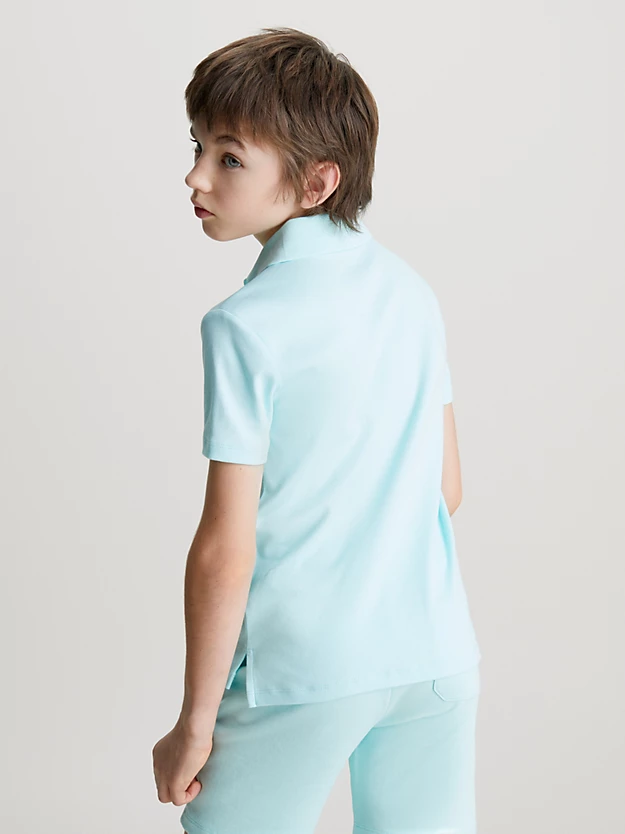 Camisa polo com logotipo repetido
