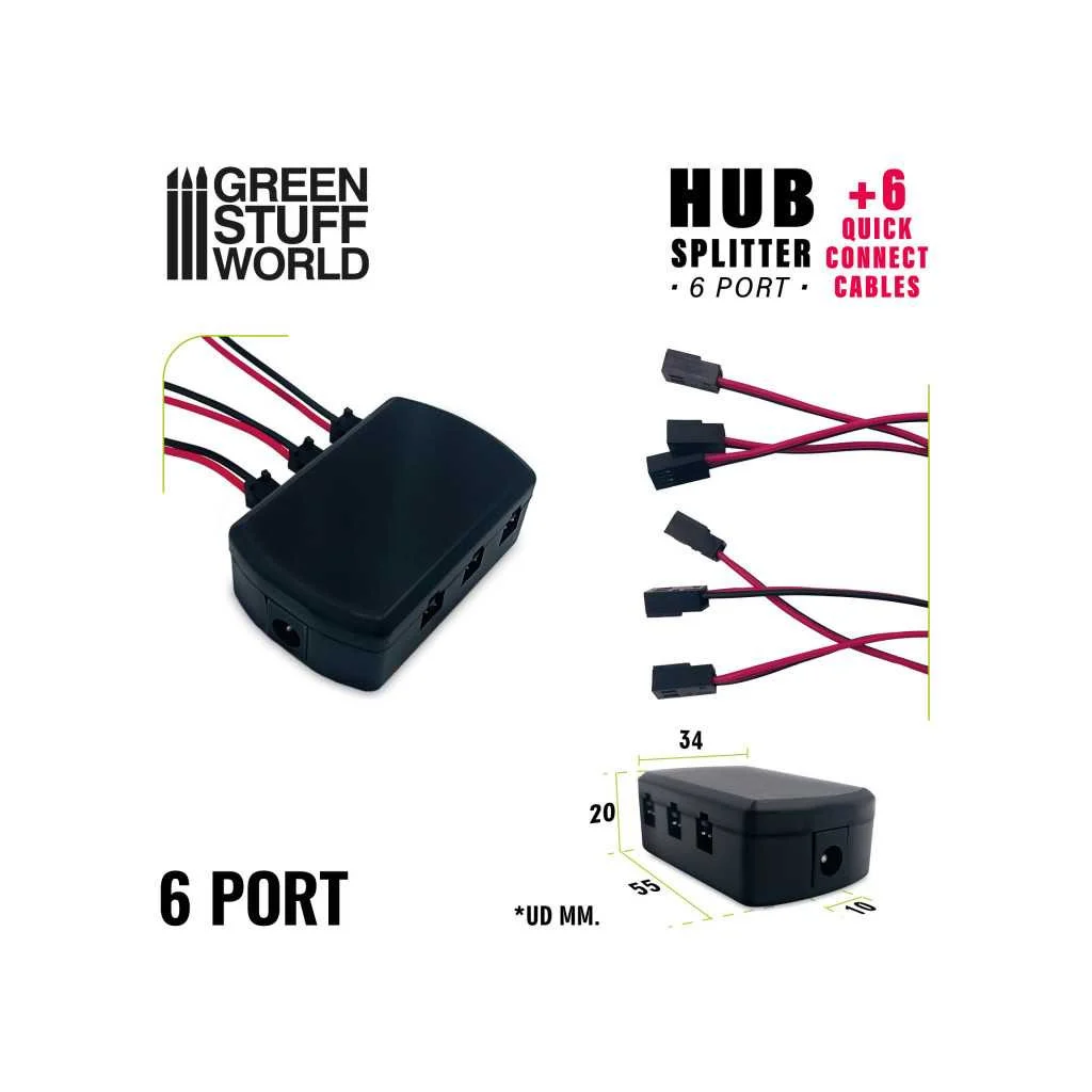 Distributeur HUB 6 ports + 6 Câbles de Connexion Rapide