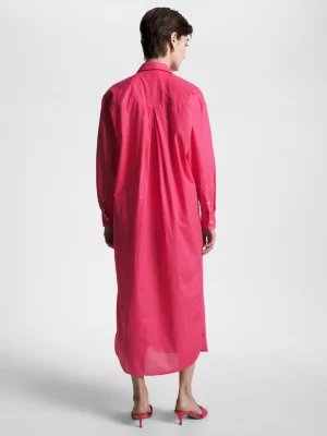 Vestido camisa maxi de voile descontraído