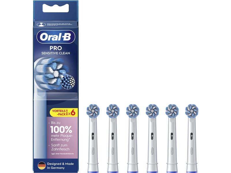 Oral-B Zahnbürstenkopf Sensitive Clean 1 Stück, Weiss Aufsteckbürsten für elektrische Zahnbürsten