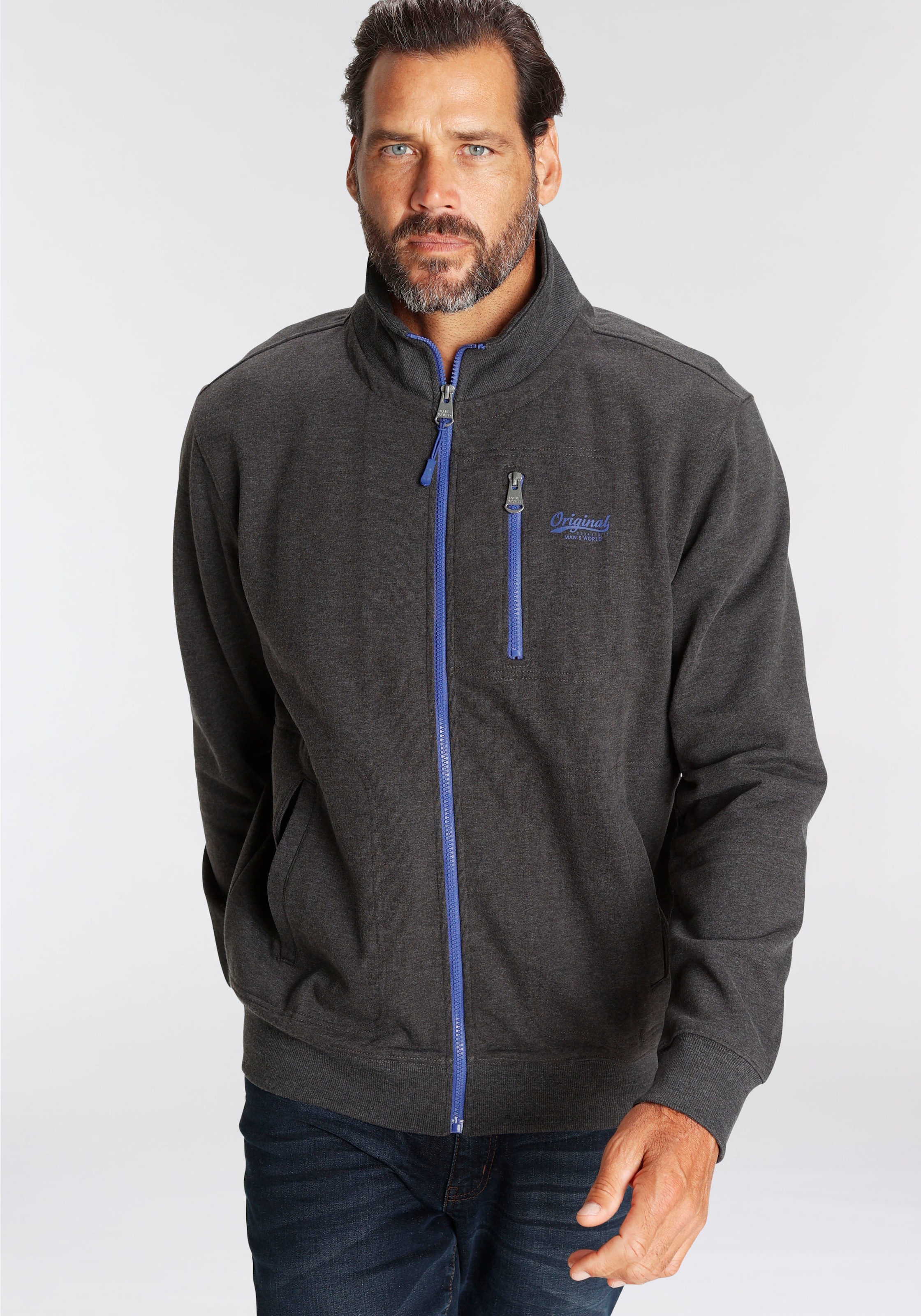 Man's World Sweatjacke , mit kontrastfarbigem Reissverschluss