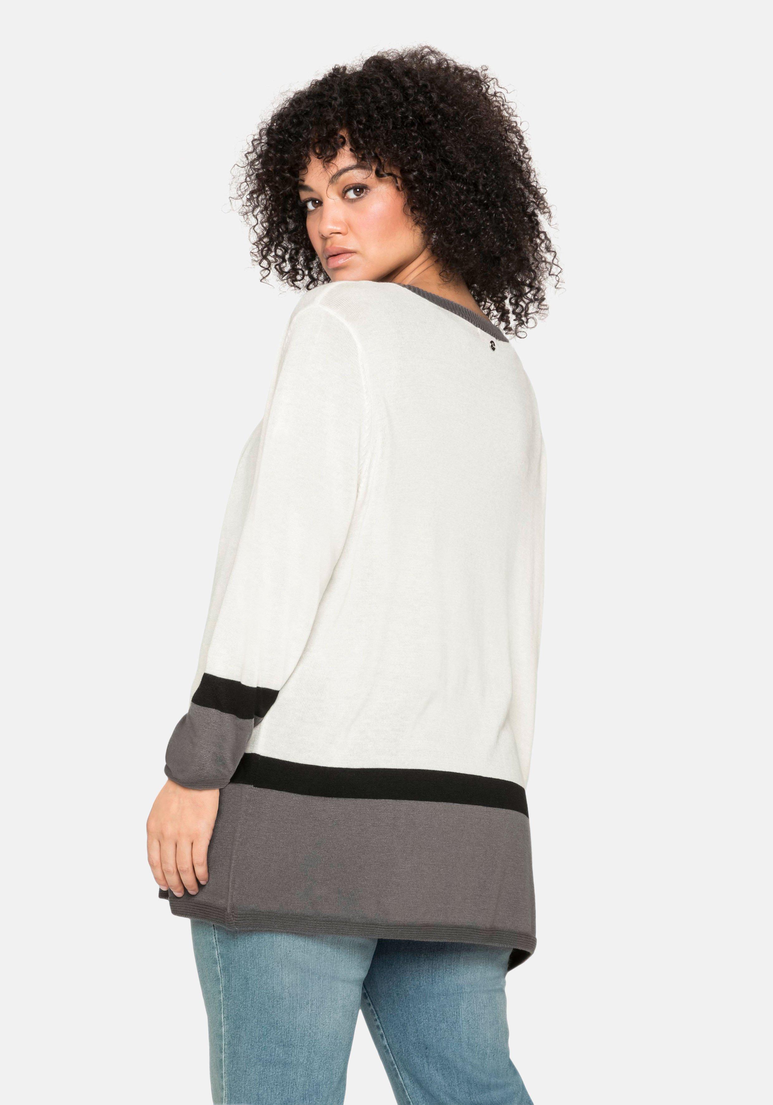 Strickjacke im Colourblocking-Stil, in offener Form