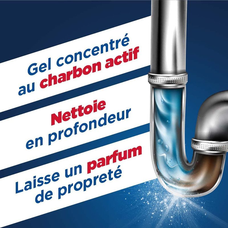 Entretien canalisations Ouragan au charbon actif – Flacon de 700 ml