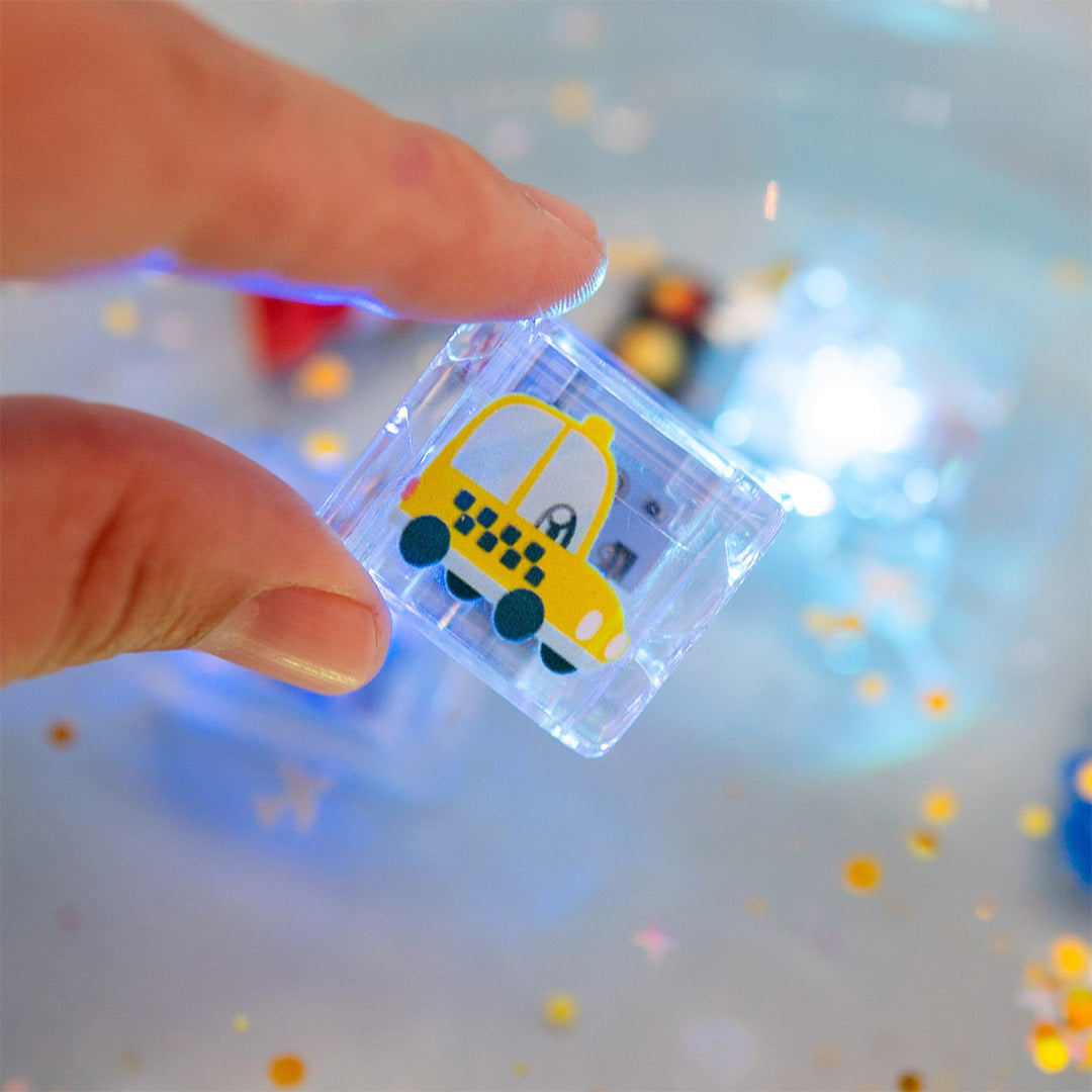 glo pals limited edition lichtblokjes - auto - 6st