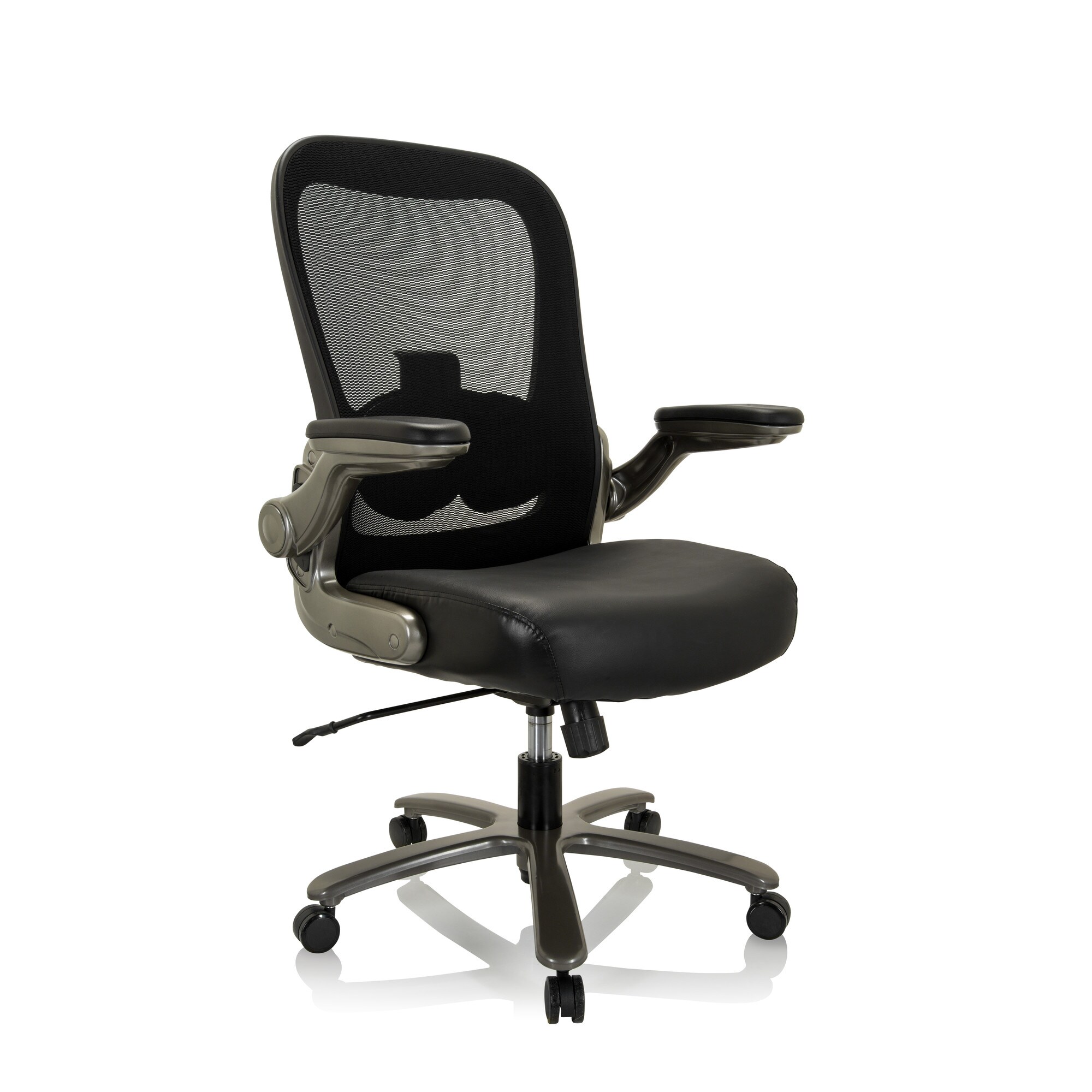 XXL Drehstuhl INSTRUCTOR XXL T I Netzstoff/Leder mit abklappbaren Armlehnen hjh OFFICE