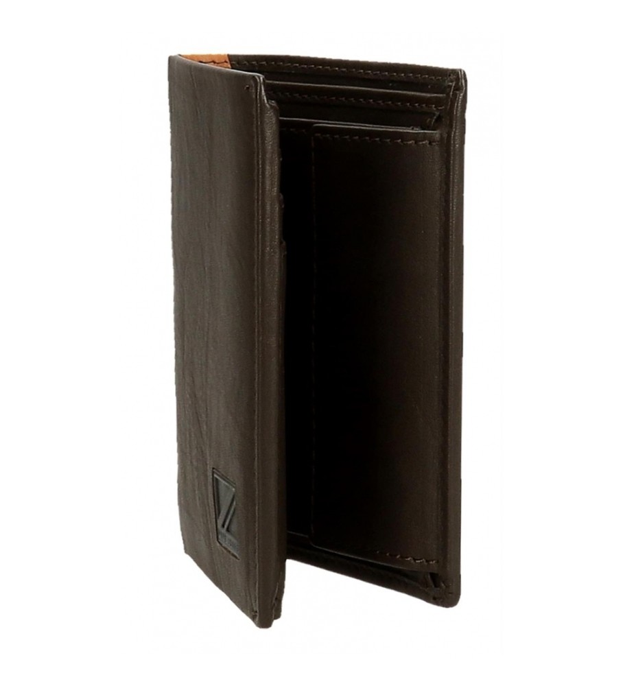 Carteira vertical Pepe Jeans Marshal em couro marrom