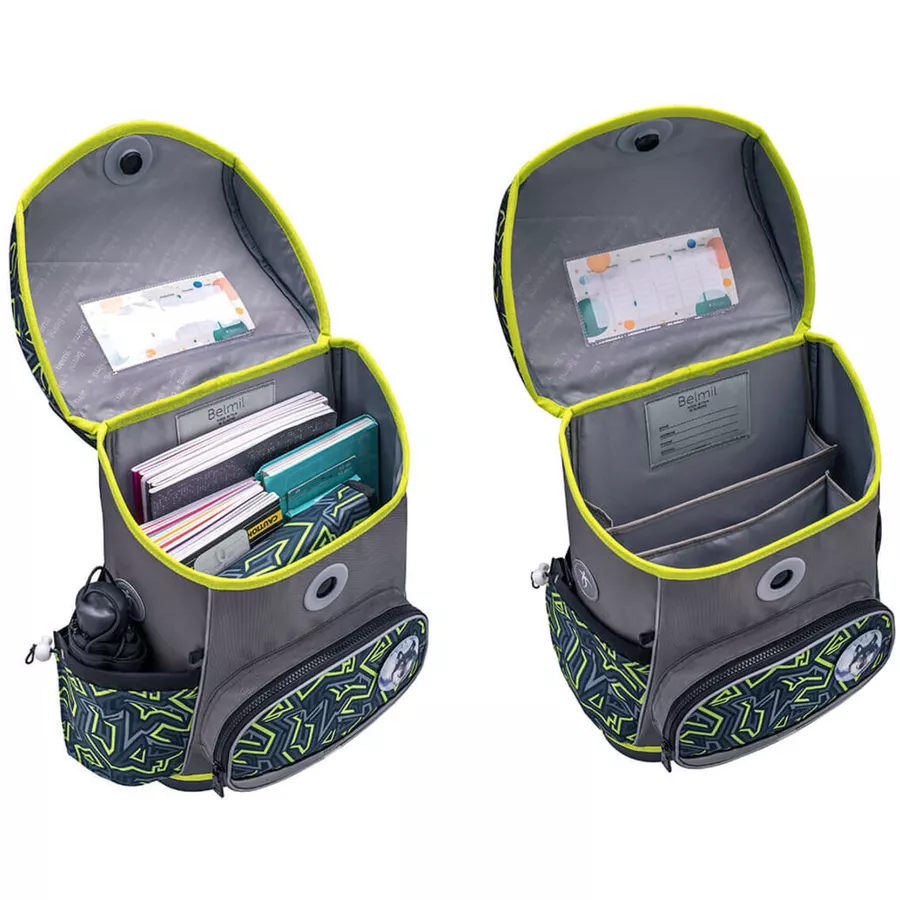 Belmil Schulranzen Premium Compact Plus Set 5-teilig Iguana