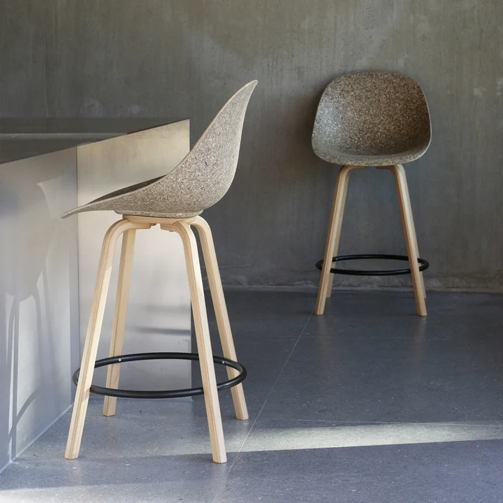 Normann Copenhagen - Mat Barstuhl 65 cm, hemp / schwarz