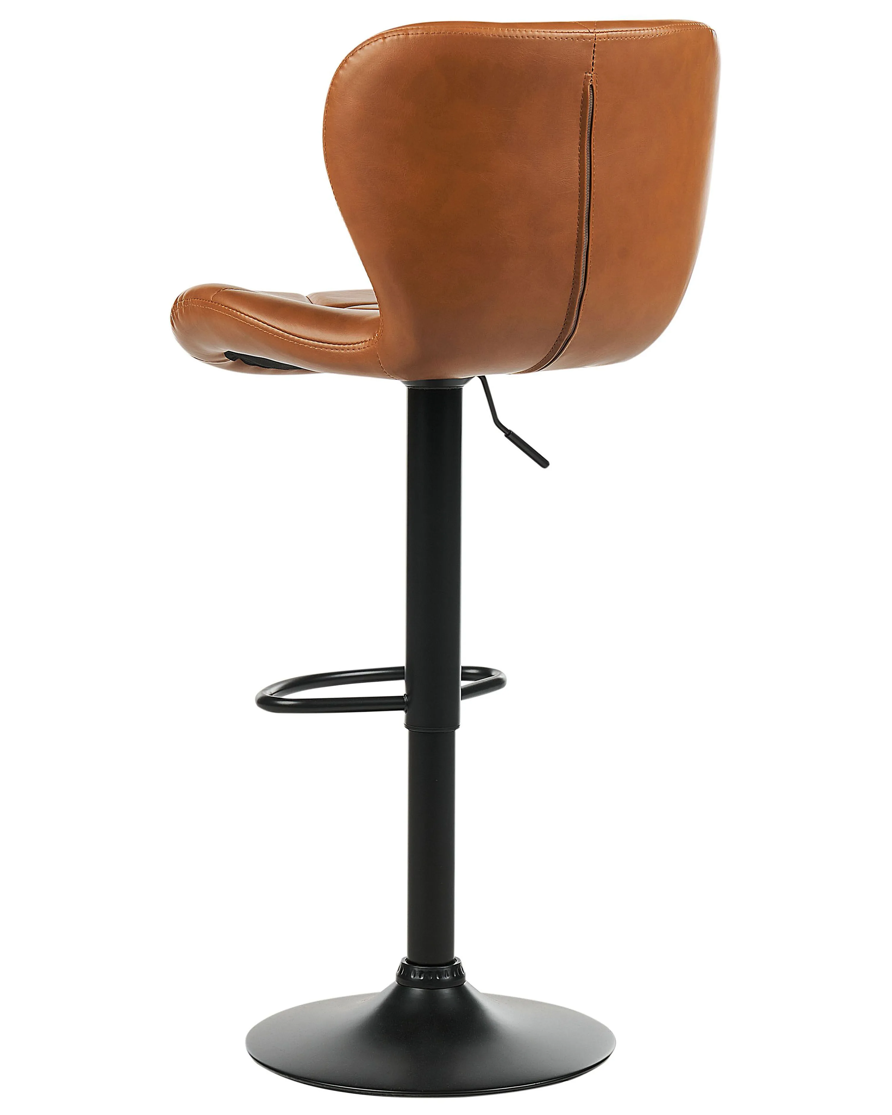 Set van 2 barstoelen VALETTA Kunstleer draaibaar Goudbruin