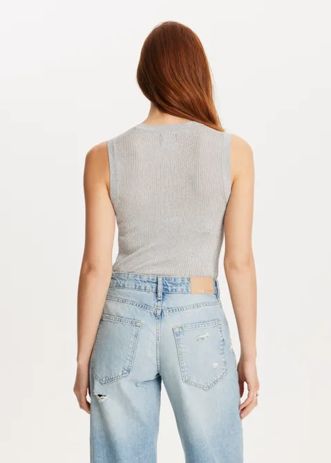 Singlet met glitter zilver (ZLVR)