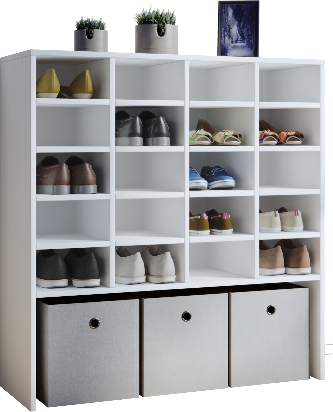 Schuhregal HINSOL XL - weiß - 99 cm hoch