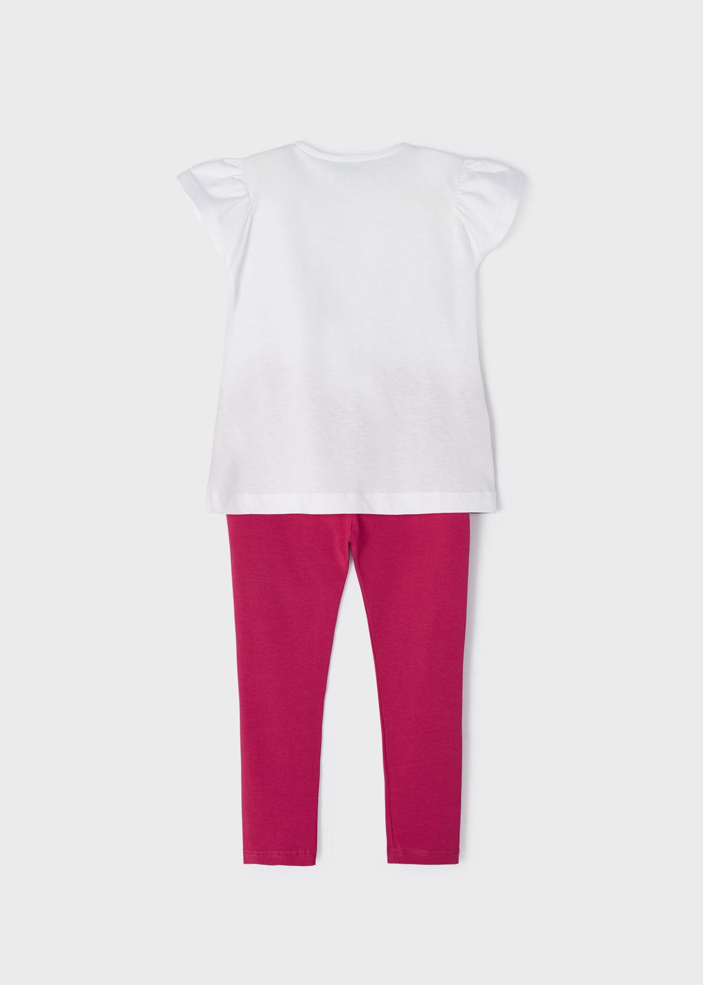 Conjunto de duas peças com bordado em algodão sustentável para meninas