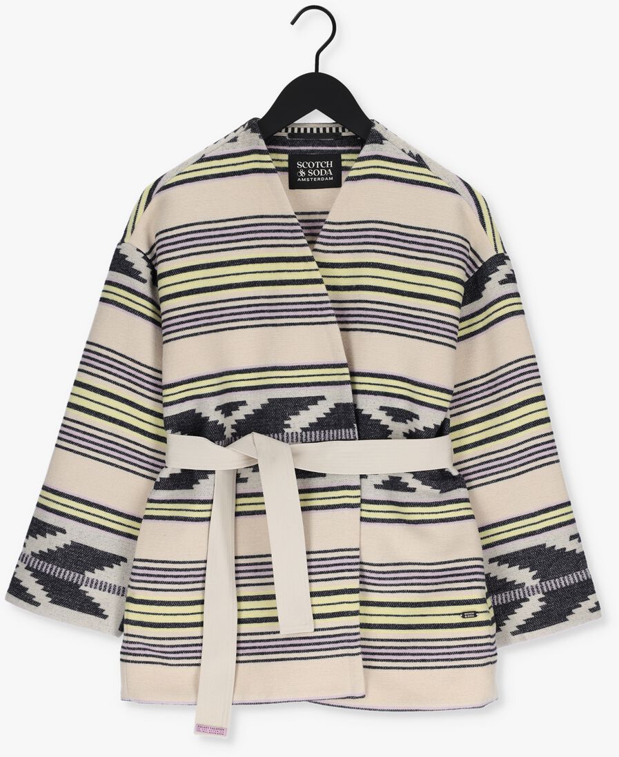 SCOTCH & SODA multi scotch & soda vest ikat jacquard blanket wrap coat