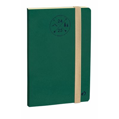 Agenda à élastique Everest Horizontal 16 mois - 1 semaine sur 2 pages - 10 x 15 cm - vert forêt - Quo Vadis