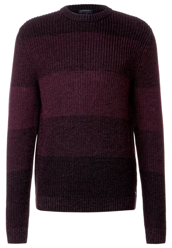 Mouliné Strickpullover - ink red