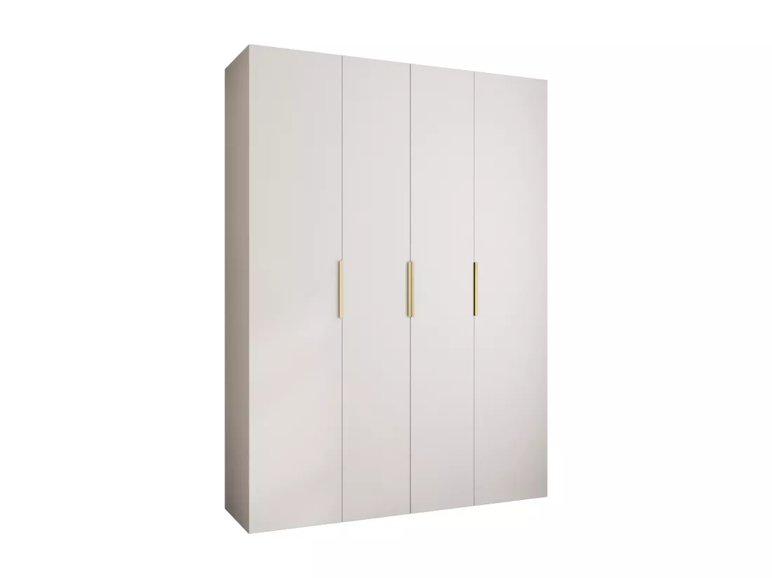 Armoire à portes battantes Como 4 245,5/180/40 4 portes (blanc/or)