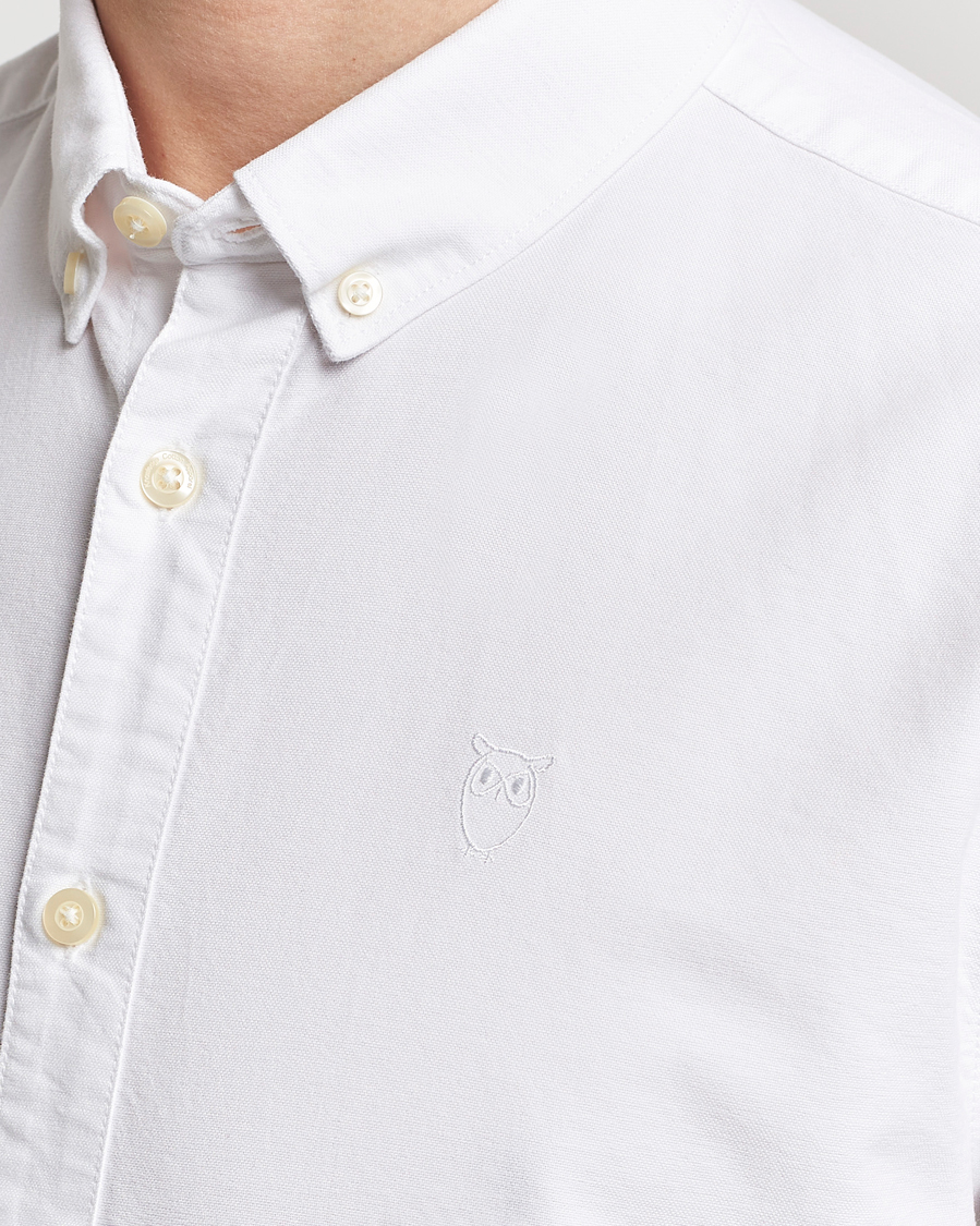 KnowledgeCotton Apparel Harald Small Owl Regular Oxford Shirt Bright White