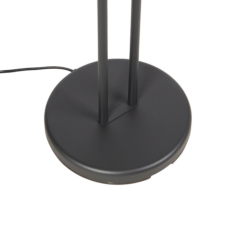 Vloerlamp zwart met leeslamp incl. LED en dimmer - Diva 2