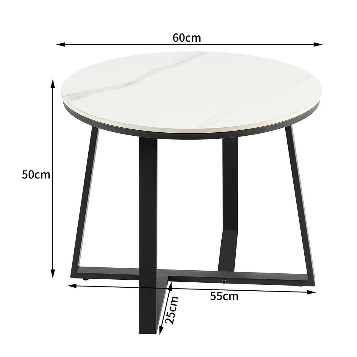 Salontisch Oliena 1 schwarz,weiss