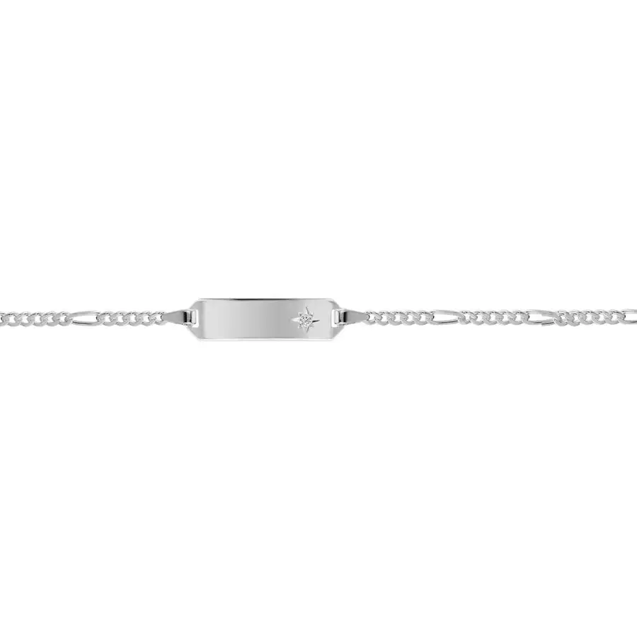 trendor Kinder Gravur-Armband 925 Silber mit Zirkonia 1412 cm silver