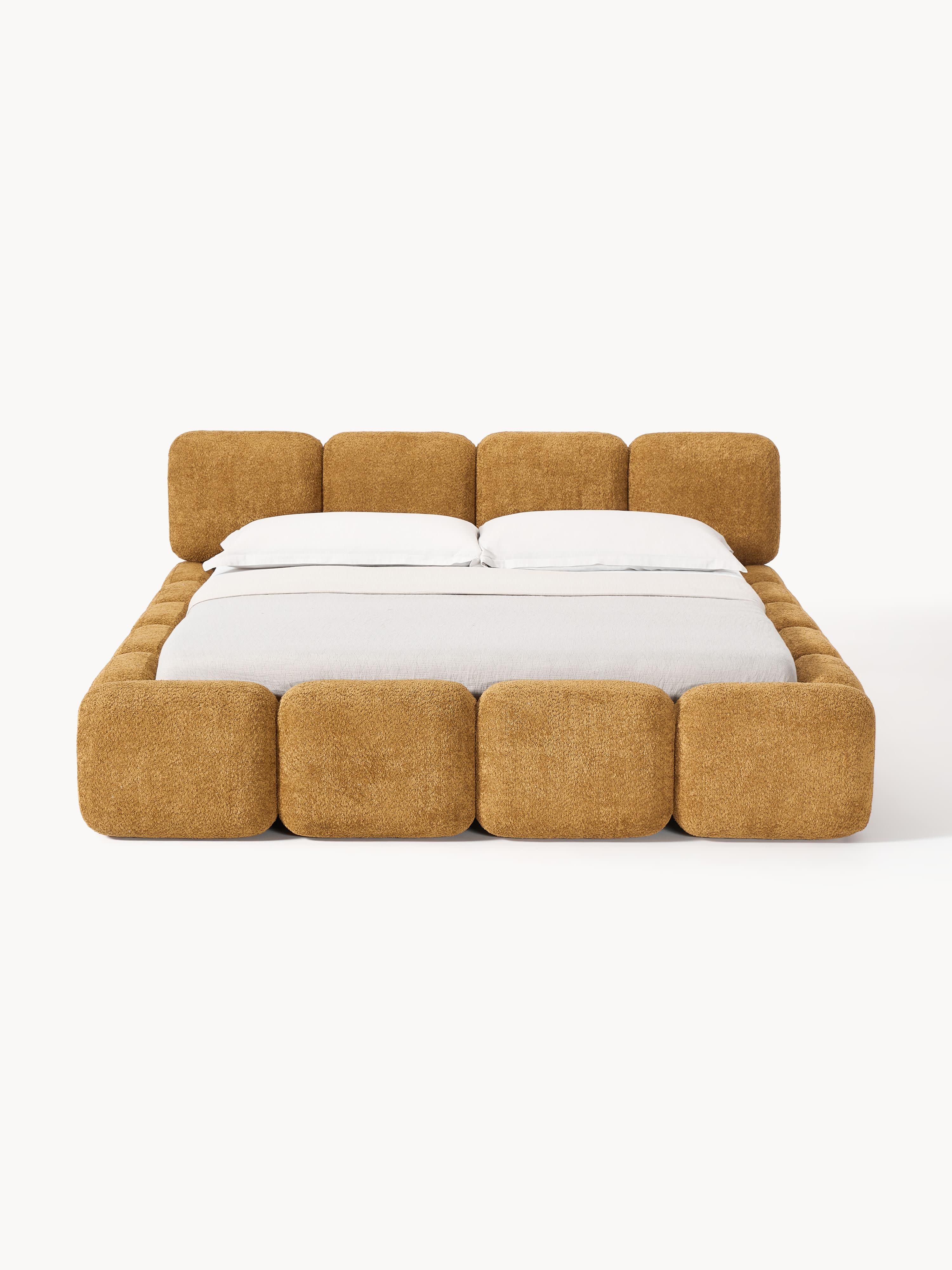 Gestoffeerd bed Tayla van teddy bouclé
