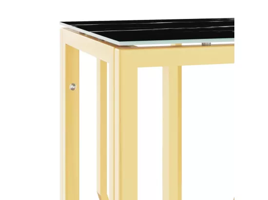 Table console doré 70x30x70 cm acier inoxydable et verre