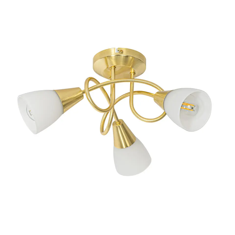 Qazqa plafondlampen inez goudkleurig e14