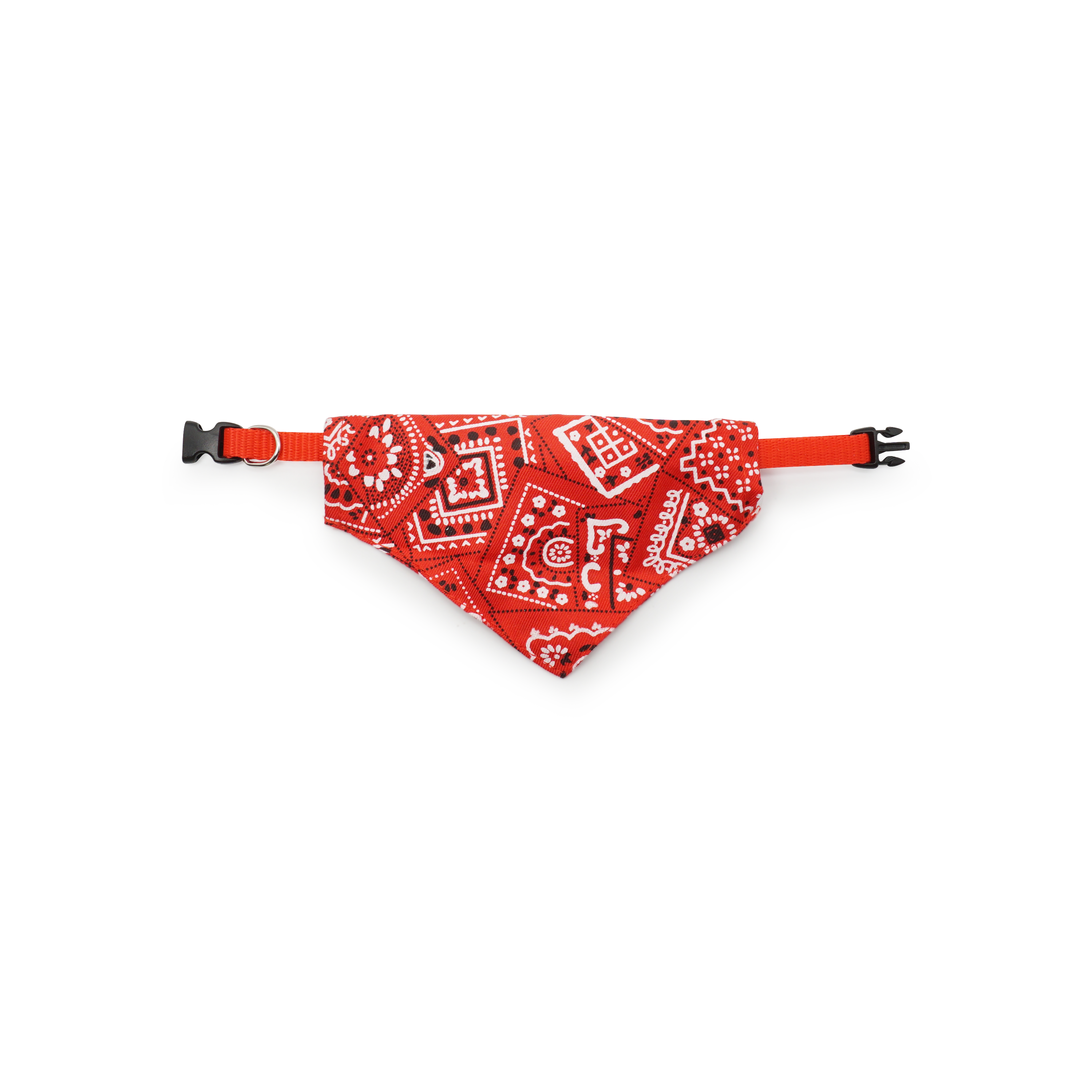 (Gr. S) 24-40cm Verstellbares Hunde Halsband mit Bandana Tuch Haustier Accessoire - Rot