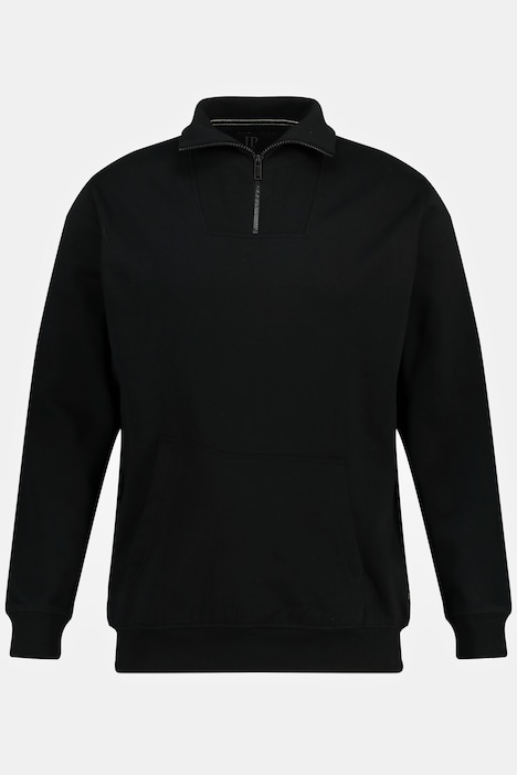 Troyer, Sweat, Stehkragen mit Zipper, Kängurutasche, bis 8 XL